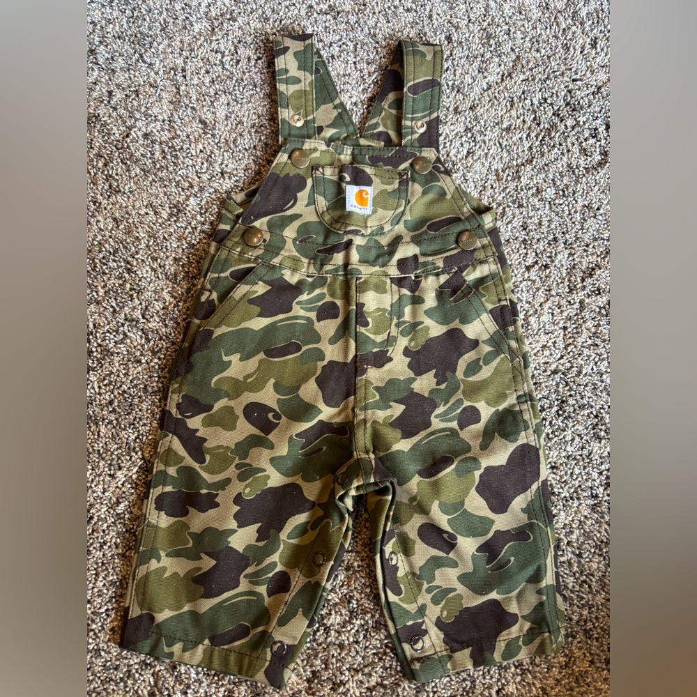 Carhartt Kids Camouflag Cotton Overall Jumpsuit Size 3M Infant